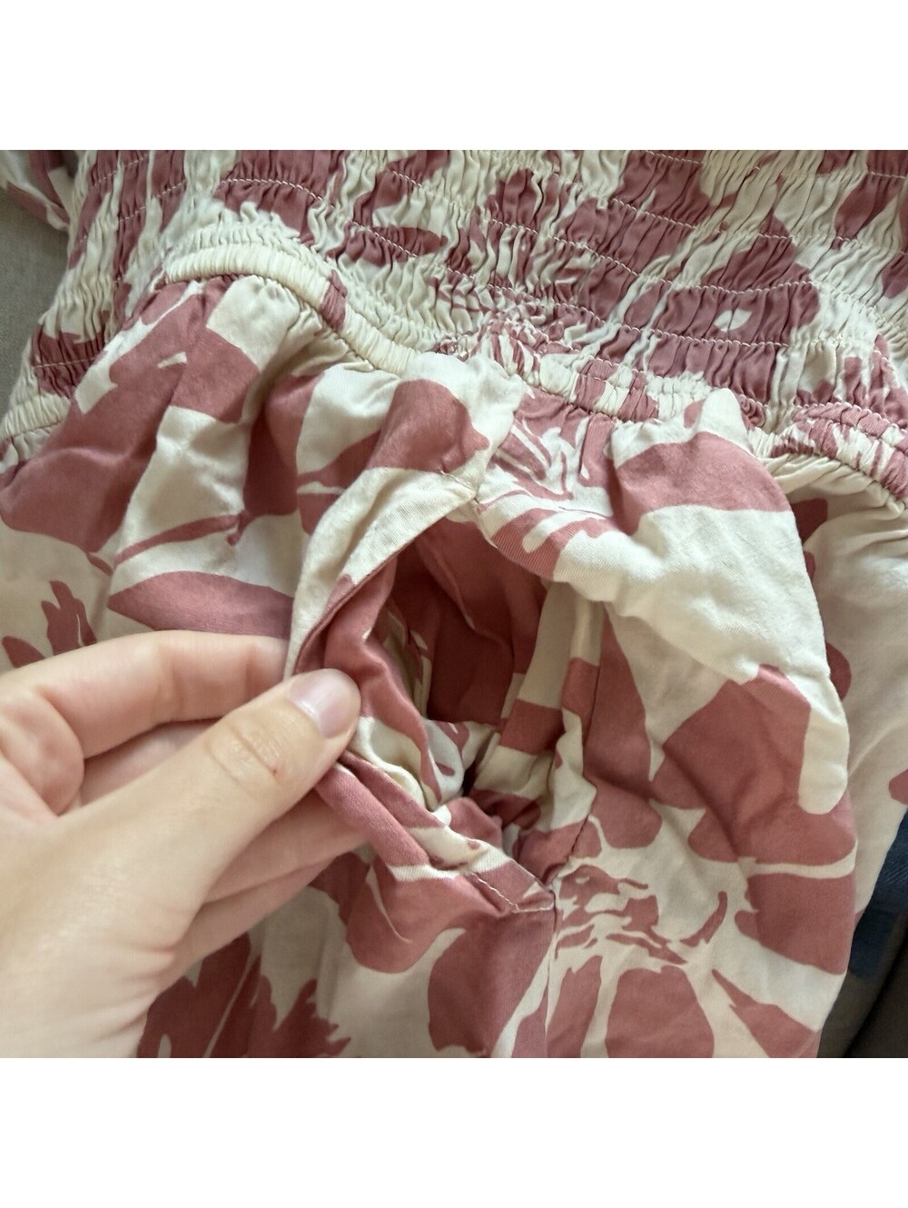 Patrons of Peace Arcadia Jumpsuit Wide Leg Pockets Dusty Mauve Floral Small - Picture 7 of 7